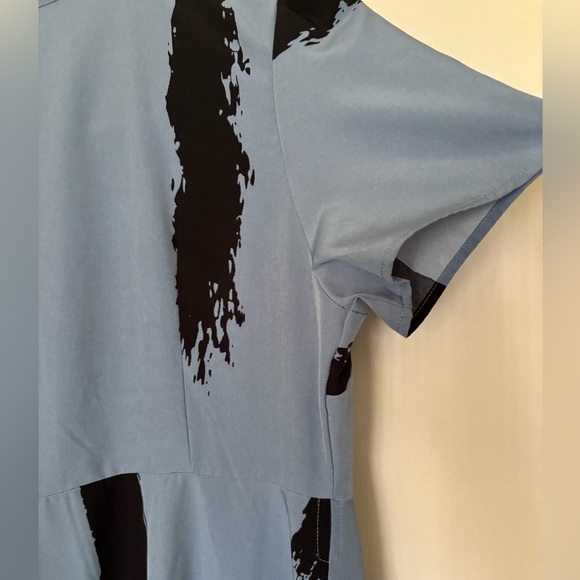 SHEIN Blue and Black Midi Dress - Picture 5 of 10